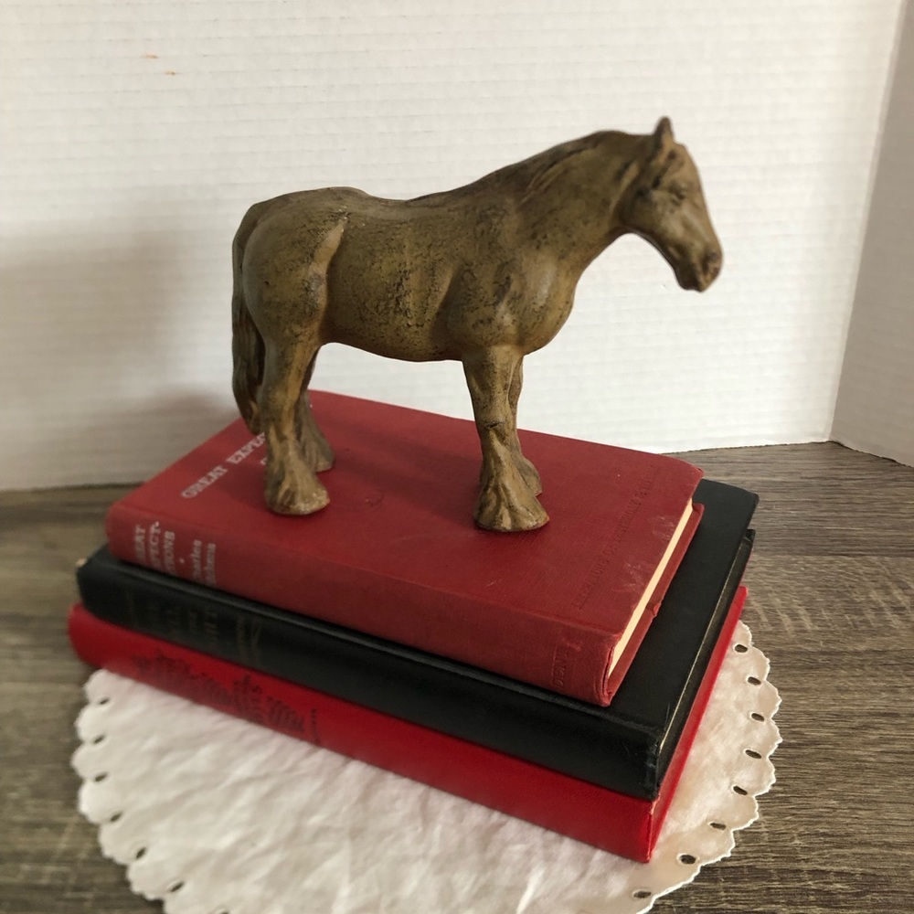 Vtg Cast Iron Horse Statue